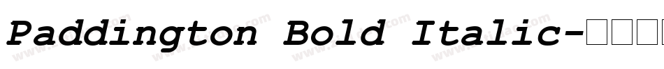 Paddington Bold Italic字体转换